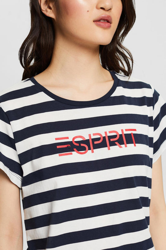 Esprit Shortama gestreept met logo - Boxy 014EF1Y327 - Navy