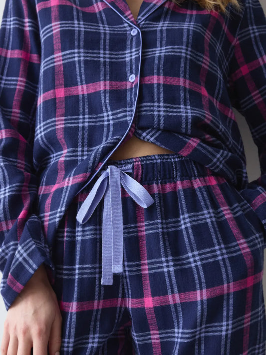 Triumph flannelen pyjama - Boyfriend PW 01 X Checks - Blauw M007