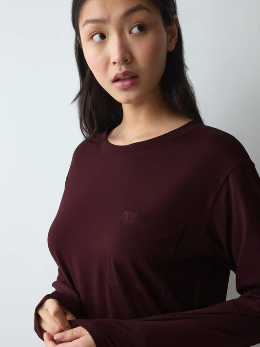 Triumph nachthemd lange mouw - Nightdresses Good NDK LSL 08 P - Claret (7291)