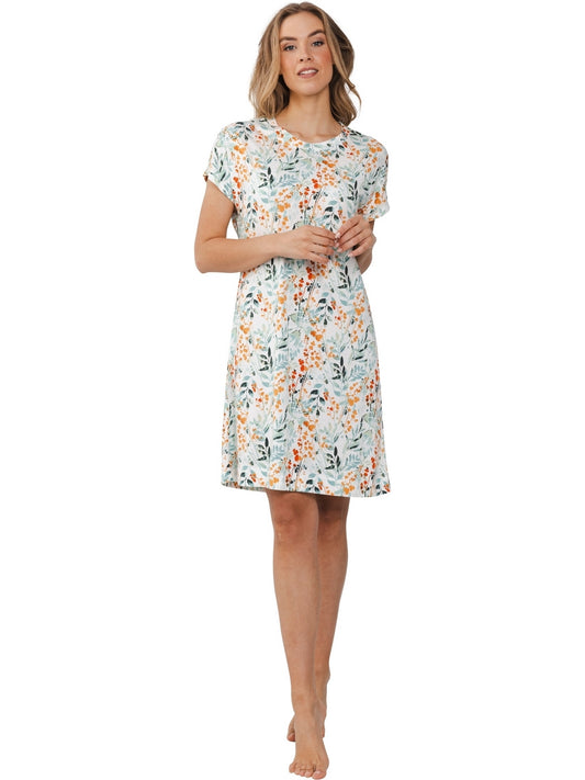 Pastunette premium nachthemd bladerenprint - 111251-206-2 - wit