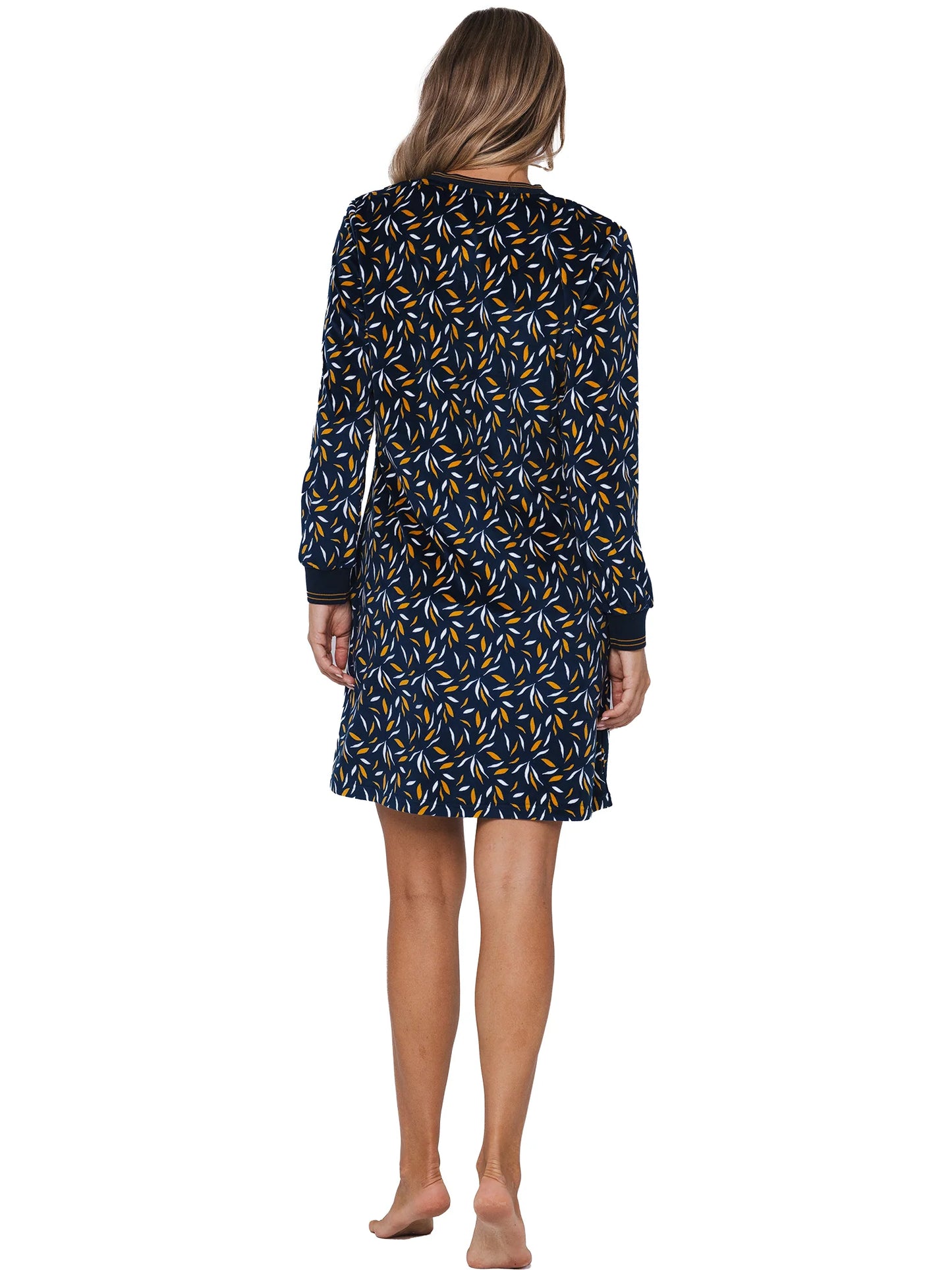 Pastunette Warme Nachthemd fleece - serie Moonlite 111252-122-1 - Donker blauw