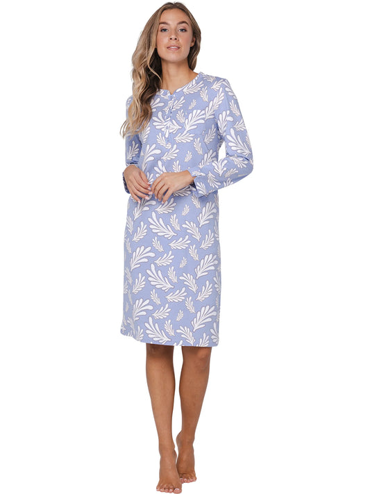 Pastunette Nachthemd bladeren serie Tender- 111252-136-1 - Blauw