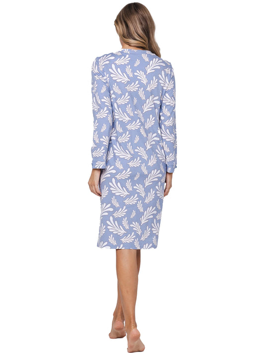 Pastunette Nachthemd bladeren serie Tender- 111252-136-1 - Blauw