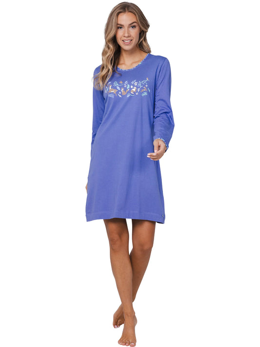 Rebelle Nachthemd serie Forest Animals met opdruk - 111252-600-1 - Blauw