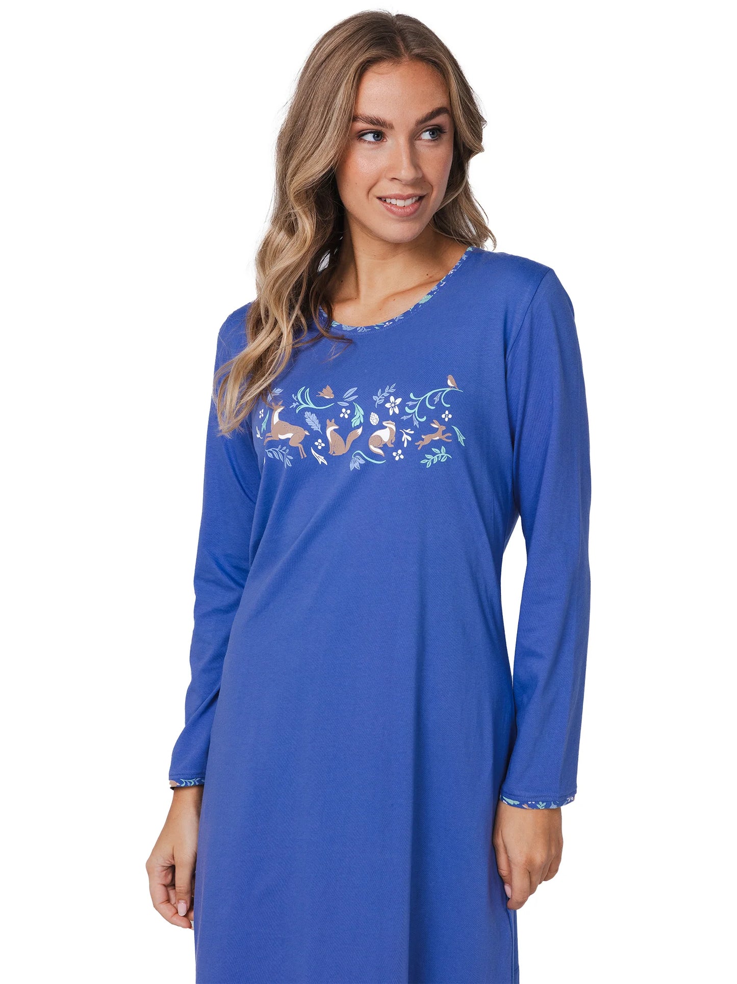 Rebelle Pyjama serie Forest Animals met opdruk - 121252-600-1 - Blauw