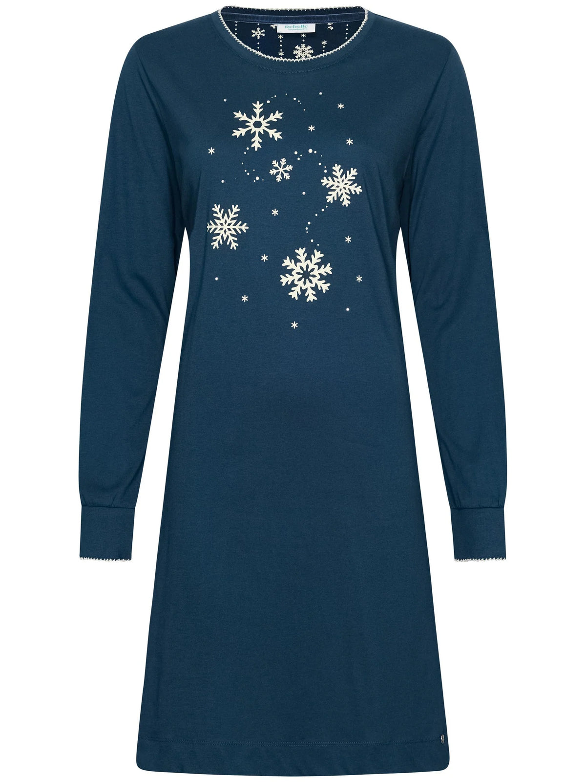 Rebelle nachthemd met boorden serie Snowy Sparkles - 111262-630-1 - Donker Blauw