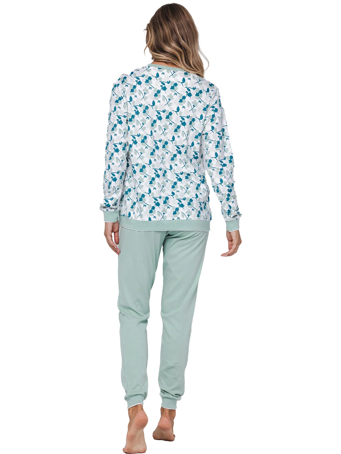 Pastunette Pyjama met boorden - serie Sangria Nights 121252-110-1 - Groen