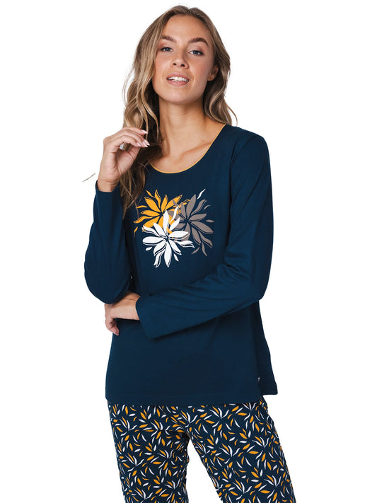 Pastunette Pyjama serie Moonlite met opdruk - 121252-118-1 - Donker Blauw