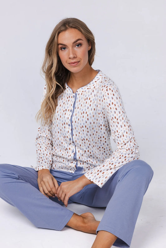 Pastunette doorknoop Pyjama serie Tender - 121252-150-1 - Blauw