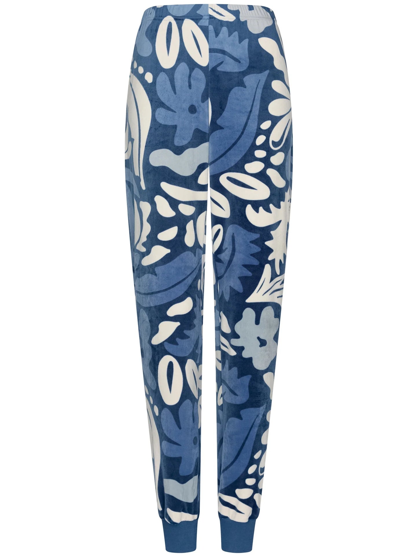 Pastunette Warme velours pyjama geprint - Blue Bloom 121252-158-1 - Donker Blauw