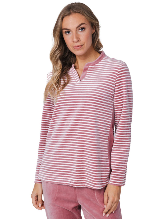 Pastunette Warme velours pyjama gesteept - Rose Stream 121252-164-1 - Donker roze