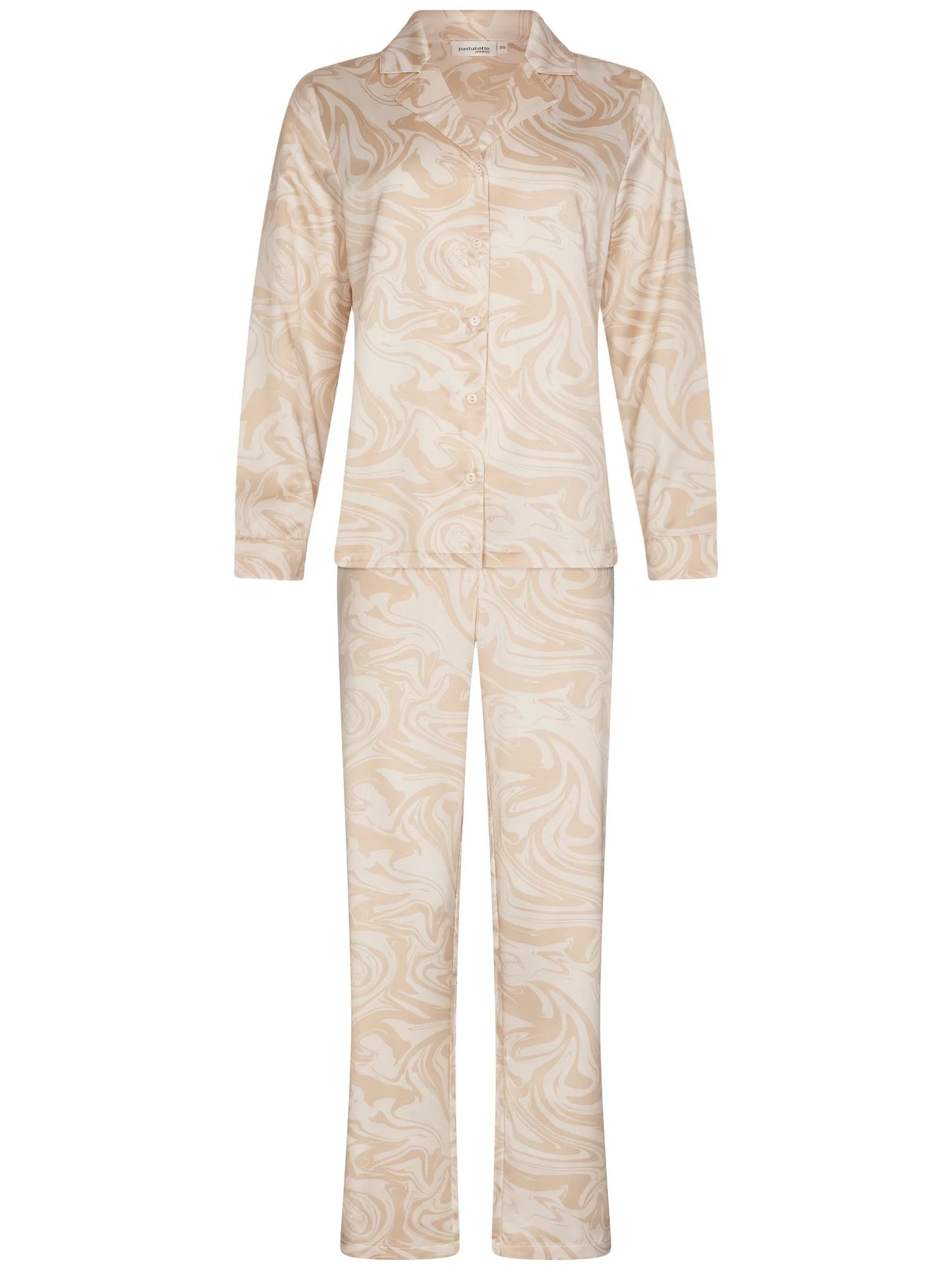 Pastunette Premium satijnen pyjama doorknoop - Eternal 121252-202-1 - Beige