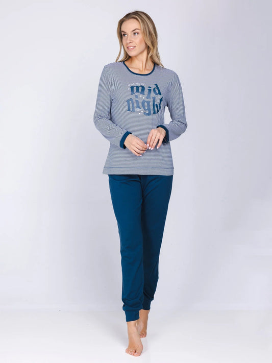 Rebelle Pyjama met boorden serie Snowy Sparkles - 121262-632-1 - Donker Blauw