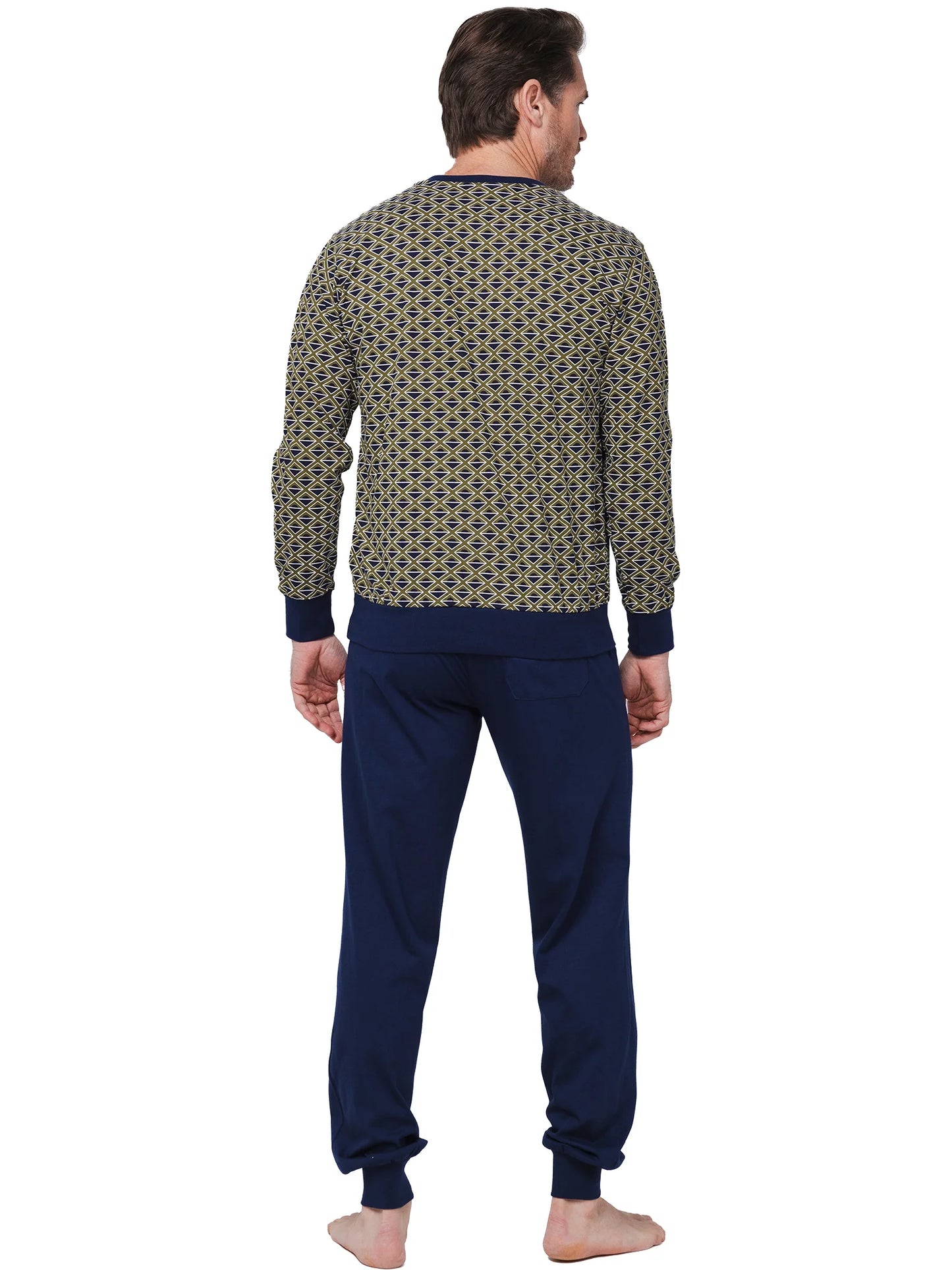 Pastunette heren pyjama met boorden grafische print - Adventure 122252-508-1 - Blauw