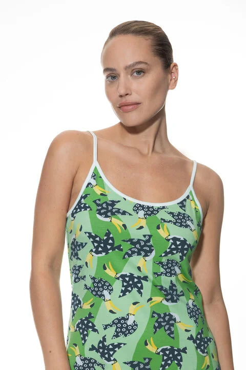 Mey Spaghetti Nachthemd Toekan - Flying Summer 1230046 - Laurel Leaf