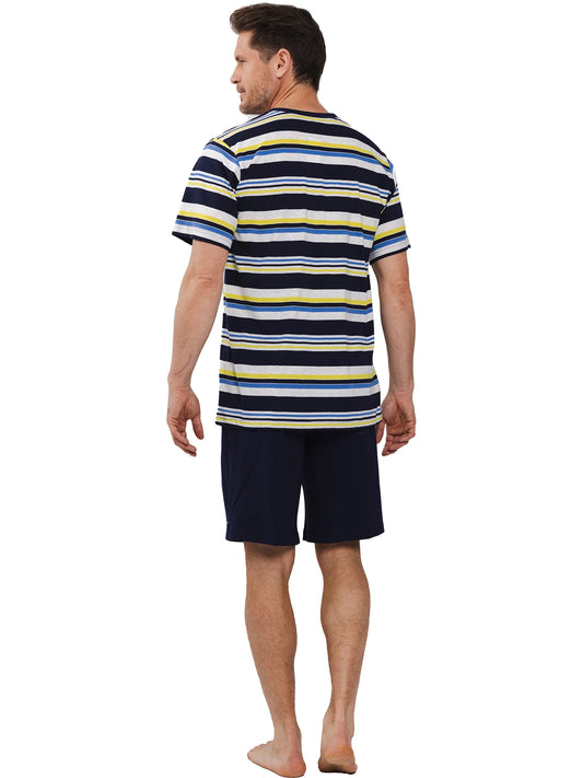 Pastunette heren shortama gestreept - 132251-506-1 - donker blauw