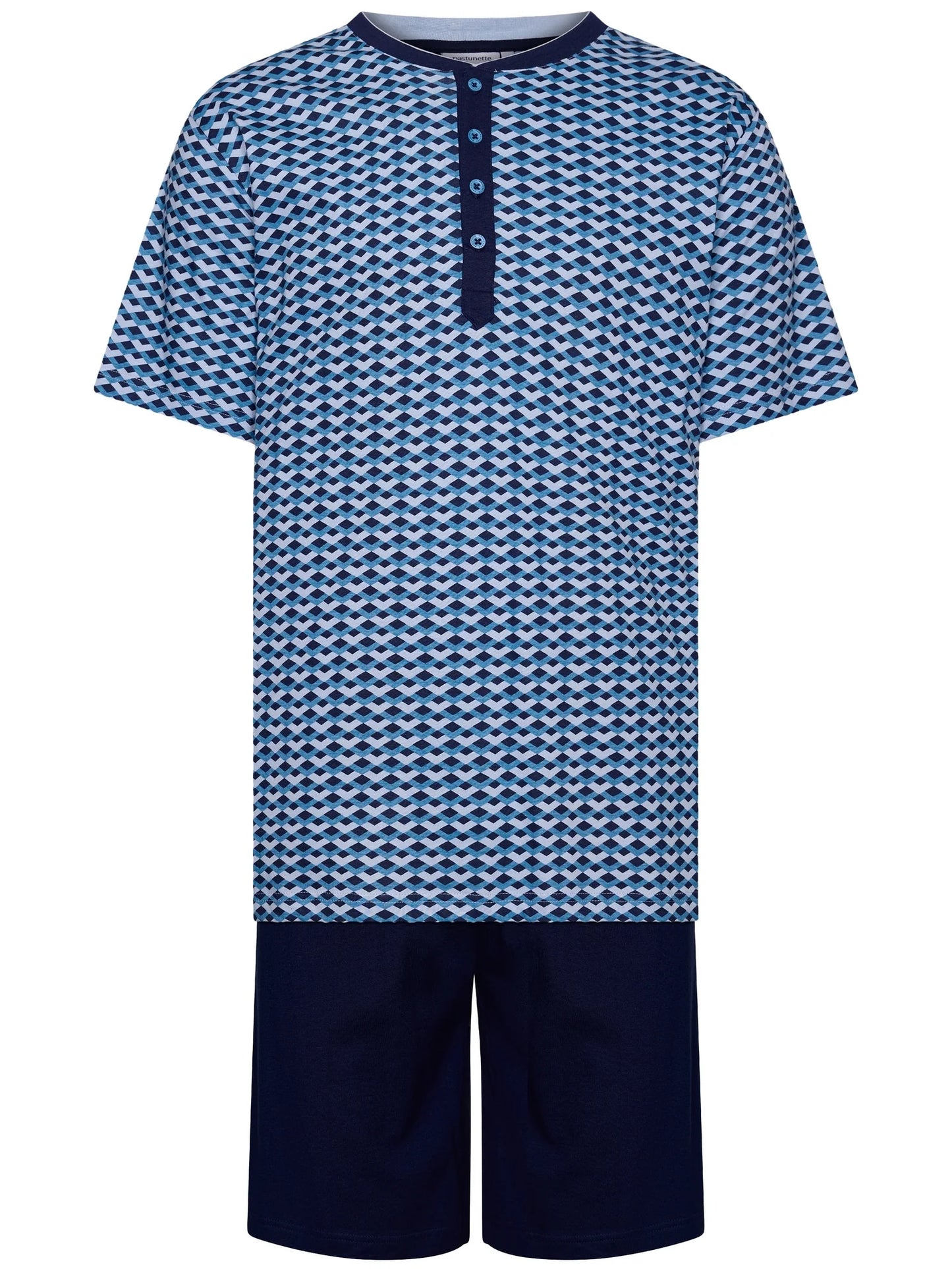 Pastunette heren shortama grafische print - 132251-522-1 - donker blauw