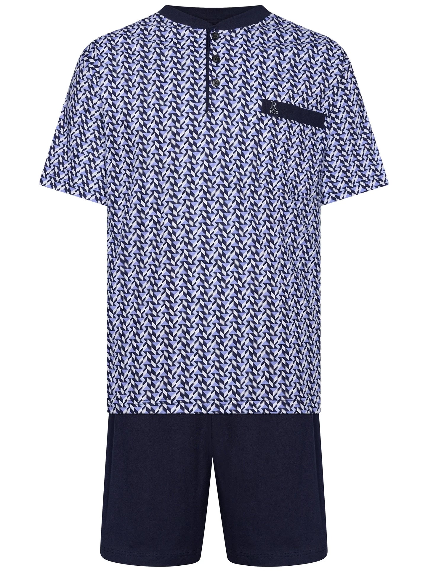 Robson heren shortama graphic - 132251-816-1 - donker blauw