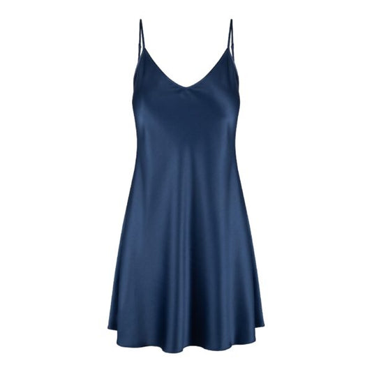Lingadore spaghetti nachthemd satijn - Daily 1400CH - Dark Denim