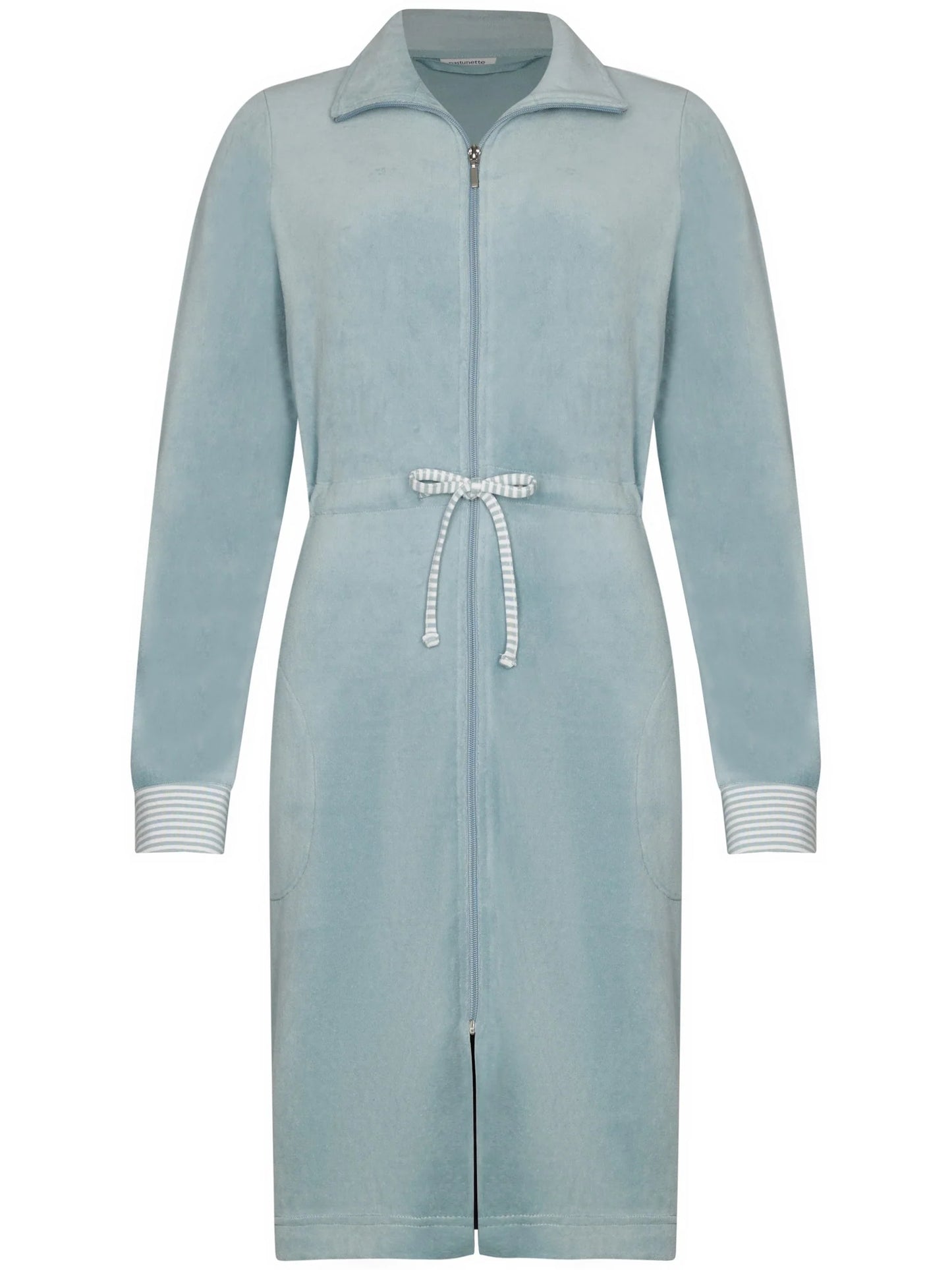 Pastunette badjas ochtendjas met rits - Stone Blue 171261-124-1 - Licht blauw (nicky velours)