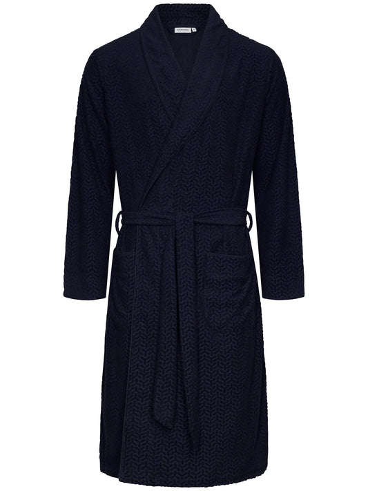 Pastunette heren badjas met omslag badstof - 172251-512-1 - donker blauw