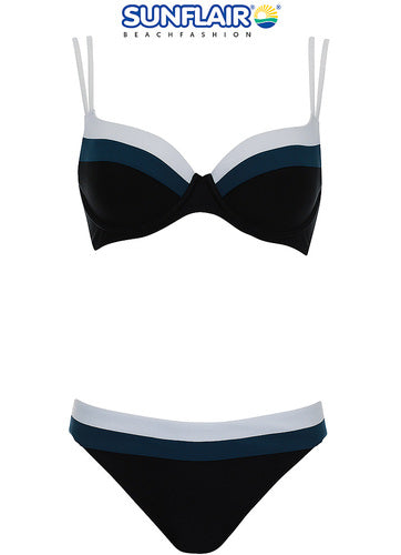 Sunflair bikini voorgevormde cups met beugel - 21016 - Blauw wit zwart
