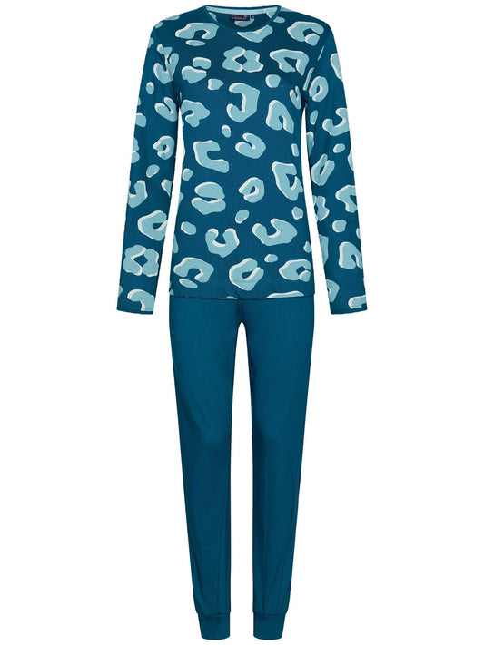 Rebelle pyjama katoen ronde hals - 21242-412-2 - Turquoise print