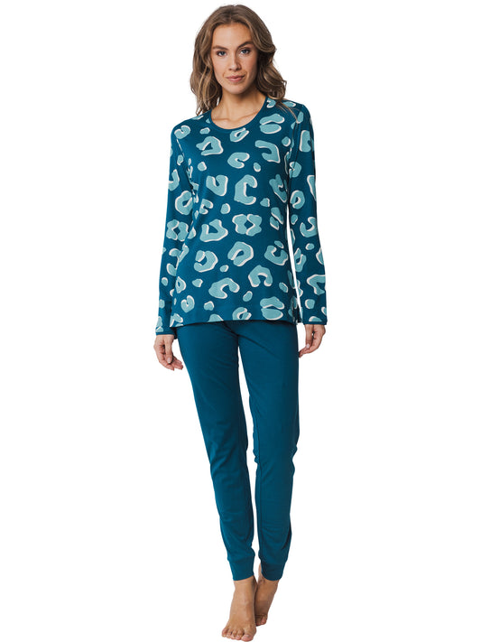 Rebelle pyjama katoen ronde hals - 21242-412-2 - Turquoise print