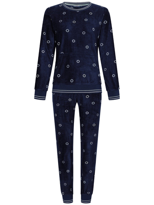 Rebelle warme pyjama / huispak met kangoeroezak - 21242-422-2 - Donker blauw