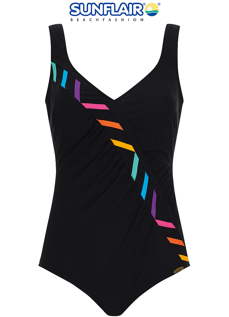 Sunflair corrigerend Badpak Tummy control met plooien - 22196 - Zwart