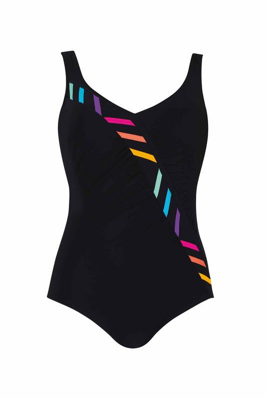 Sunflair corrigerend Badpak Tummy control met plooien - 22196 - Zwart