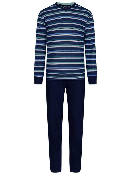 Pastunette heren pyjama met V hals - 23242-634-2 - Donker blauw