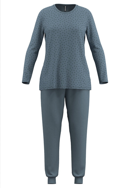 Gotzburg Pyjama ronde hals - Marbella 250316 - Groen gestipt (327)