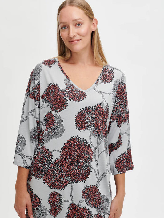 Nanso kaftan bomen takken - TUOMI  28693 - Grijs