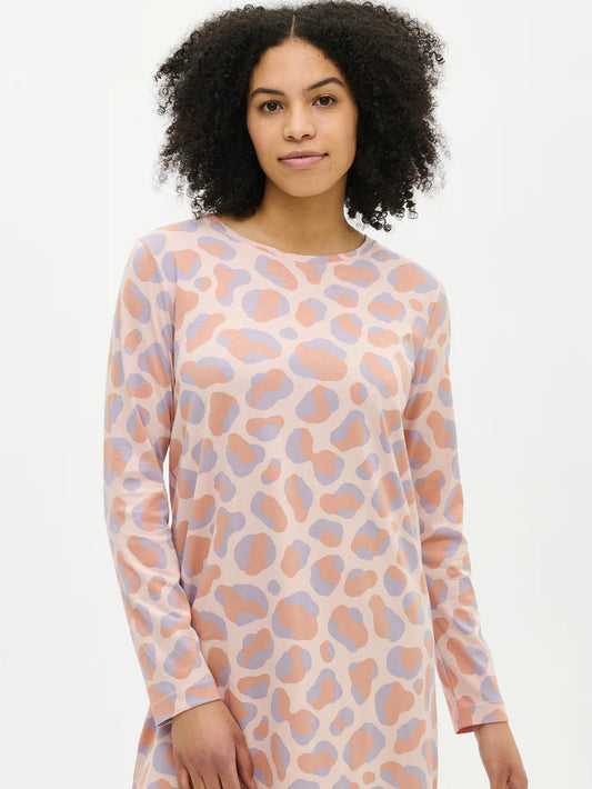 Nanso nachthemd lange mouw panter - 29025 Pantteri - Pink