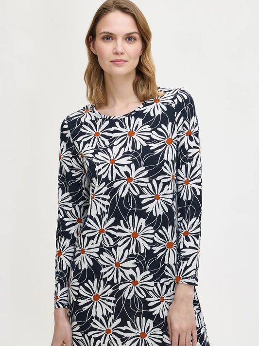 Nanso nachthemd lange mouw magrieten - ANETTE 29044 - Blauw