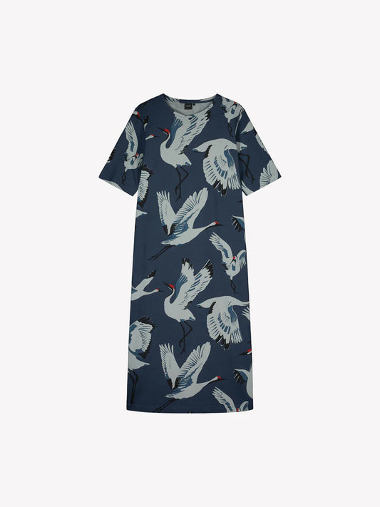 Nanso lang nachthemd vogel - Kurki 29557 - Blauw (3690)