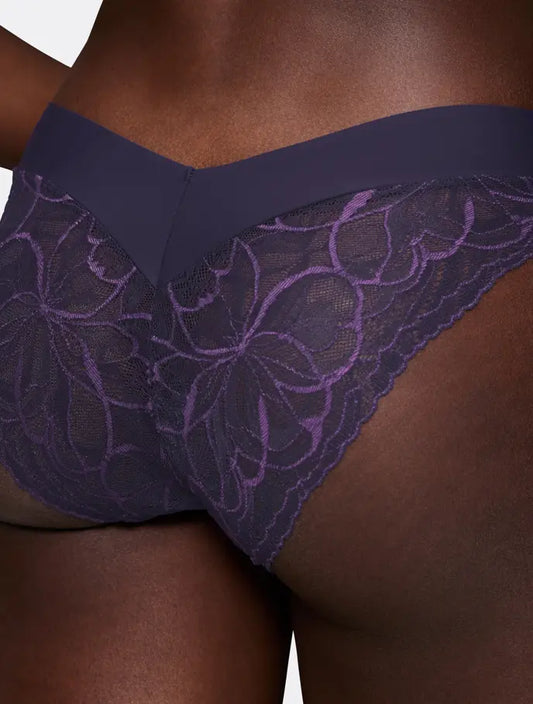 Triumph luxe slip - Body Make-Up Illusion Lace highleg Tai - 7329 - Prussian blue 00TS