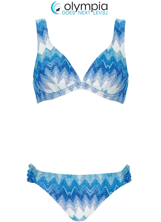 Olympia Triangle bikini set - 31007/31024 (31725) - Blauw wit zigzag