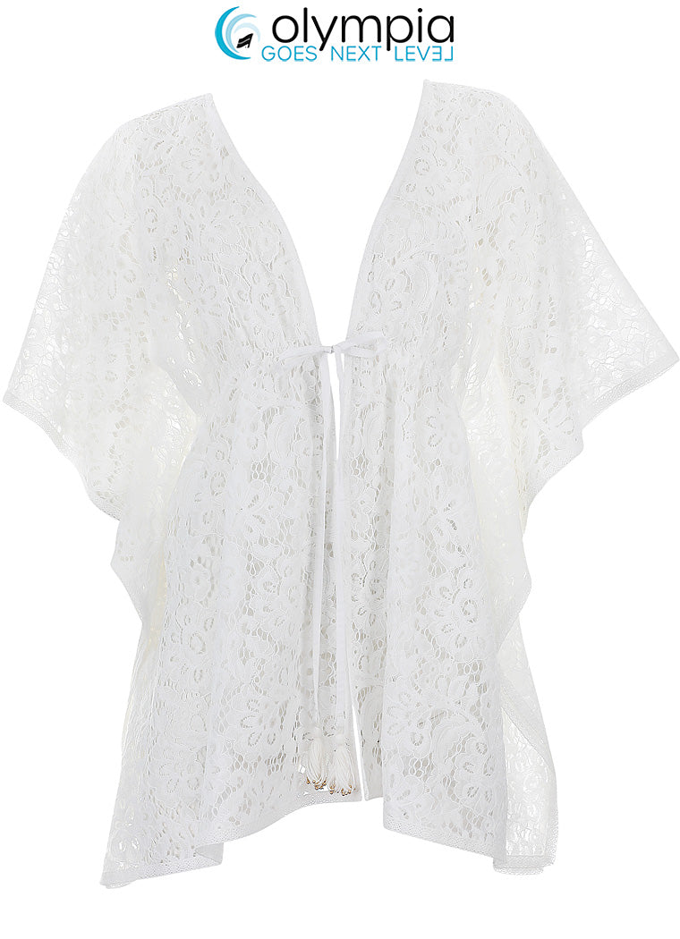 Olympia Blouse / Cover-up met koort - 33100 - Wit