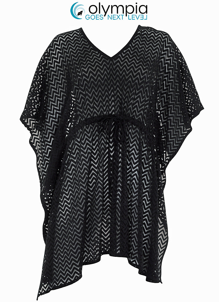 Olympia Blouse / Cover-up met koort - 33682 - Zwart