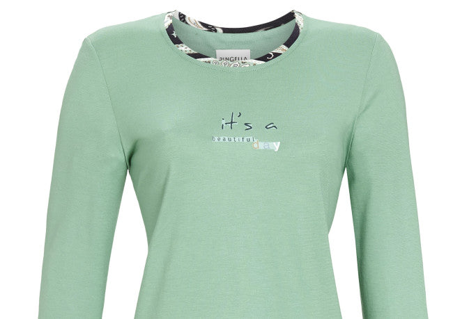 Ringella Nachthemd met opdruk its a beautiful day - 3511014 - Agave