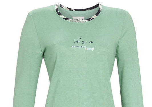 Ringella Nachthemd met opdruk its a beautiful day - 3511014 - Agave