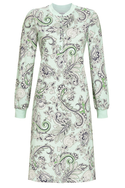 Ringella Nachthemd met knoopsluiting paisley - 3511038 - Mintgroen