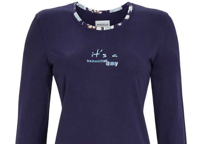 Ringella pyjama met opdruk its a beautiful day - 3511214 - Night blue