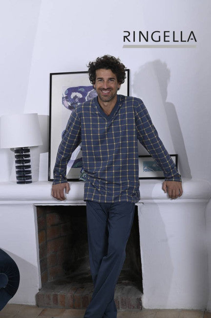 Ringella pyjama V hals ruit - 3541203 - Messing