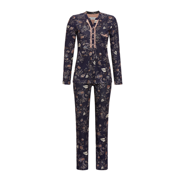 Ringella lingerie pyjama bloemmotief met knoopsluiting - 3561214 - Night blue