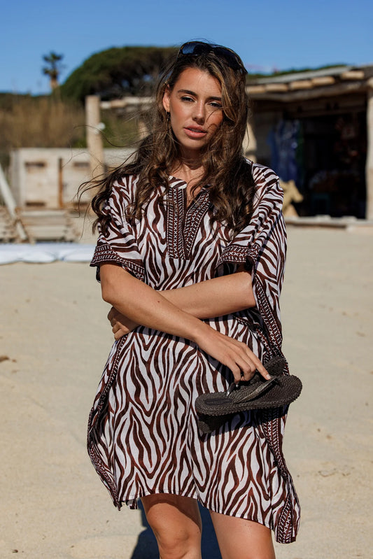 Pastunette beach Poncho / Cover-up - Safari 371251-326-1 - donker Bluin