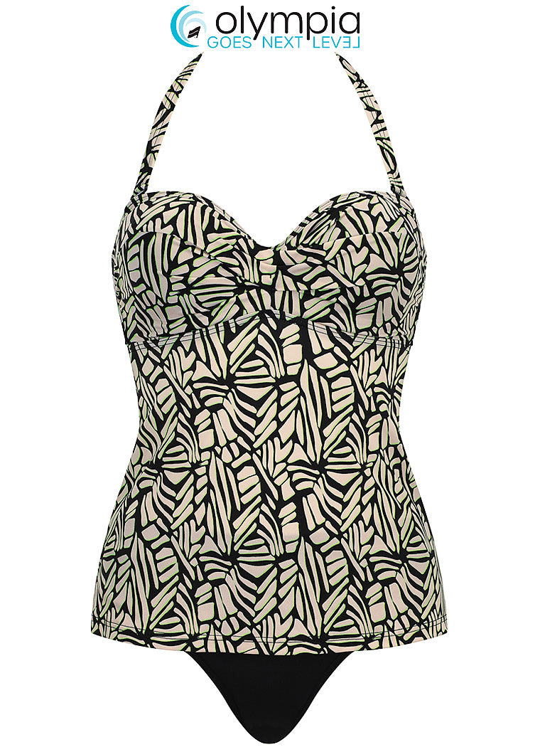 Olympia voorgevormde strapless tankini - 38605 - Zwart/beige