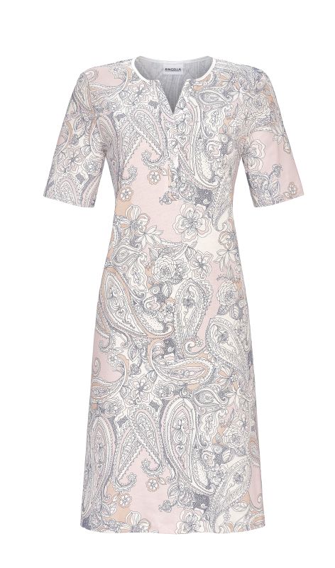 Ringella nachthemd met paisley motief - 4211052 - Licht roze